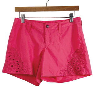 Athleta Laser Cut Athletic Hiking Shorts Hot Pink 0 XS